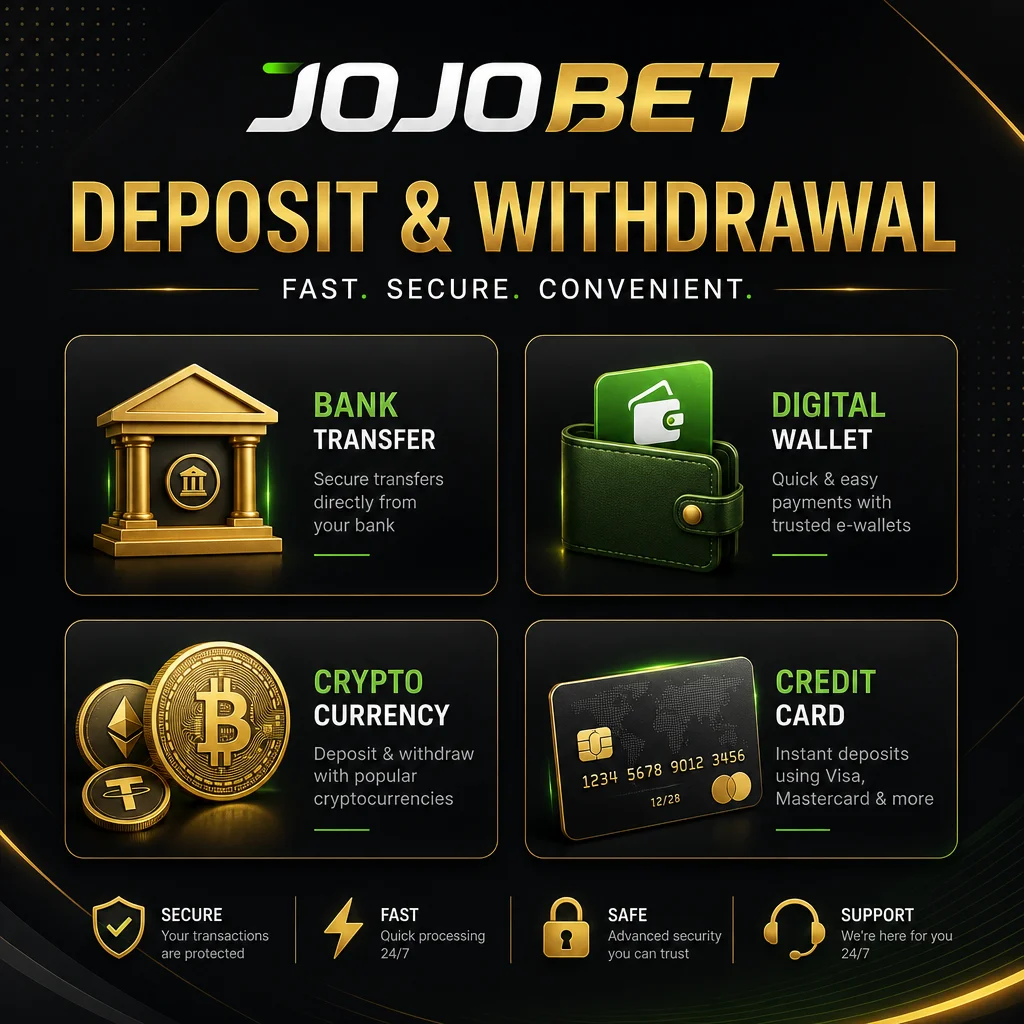 Jojobet para yatırma ve çekme işlemleri