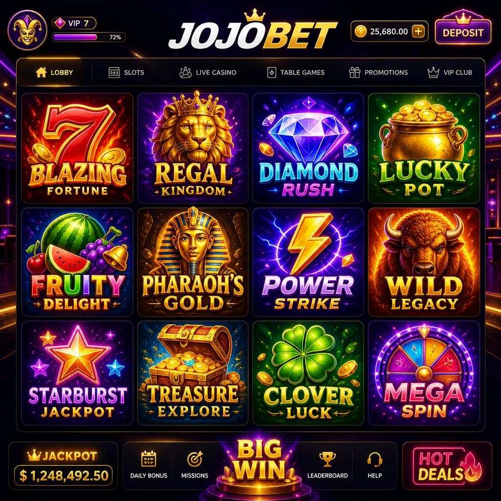 Slotlar, canlı krupiyeler: Jojobet oyunları ve lobi